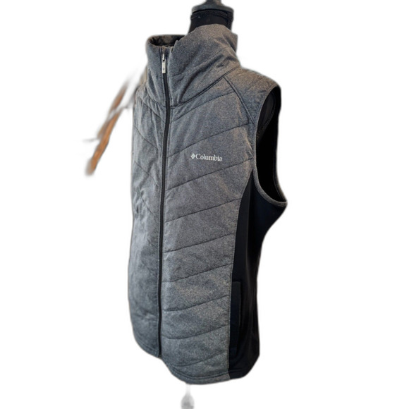 Columbia Women’s Full Zip Outdoor Vest Gray Embroidered Logo XL - Picture 3 of 6